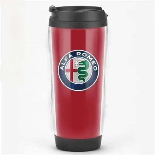 LFXLDS Mug Isotherme pour Alfa Romeo 33 Stradale,avec Logo Embleme Acier Inoxydable Thermos Tasse à Café Voyage avec Couvercle Etanche Voiture Cadeau Voiture pour Hommes Femmes,Red