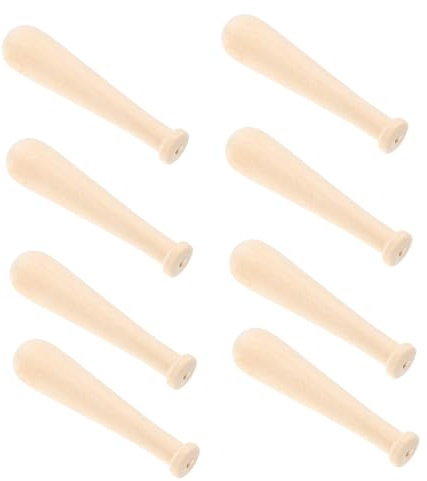 HEALSOPTHY Kleiner Holz Baseballschläger 10 Stück Selbstgemacht Unlackiert Glatte Oberfläche Kindgerecht zum Bemalen Basteln und Dekorieren Bastelzubehör für Kinder Sport Outdoor Spiel