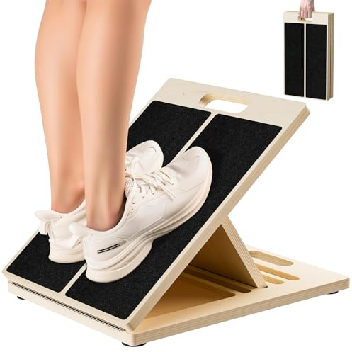 Slant Board, Adjustable Stretch Board 5 Position Incline Calf Stretcher | with Portable Handle, 300lb Weight, for Calf Muscles, Knees, Heel, Ankle, for Home, Gym, Office, Outdoor Use