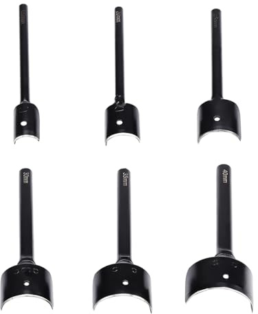 Halbrunde Schwarz Lochstanzer, 6 Stück Locheisen Set für Gürtel Brieftaschen und Uhrenarmbänder Lederhandwerk (15+20+25+30+35+40 mm)