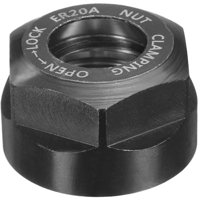 QUARKZMAN Dado Di Serraggio ER20-A(M25) Tipo Collet Con Fori Di Bilanciamento Dinamico Acciaio Lega 40Cr Per Mandrino Fresatrice Tornio CNC Portautensili Colore Nero