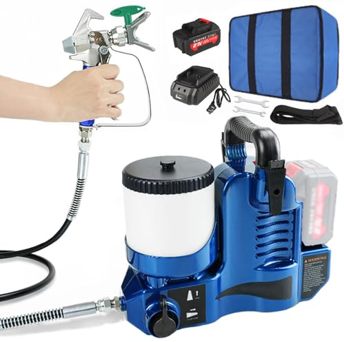 Spruzzatore senza fili Airless ad alta pressione, regolabile a 6 velocità, tramoggia da 1,2 l, per vernici e vernici al lattice