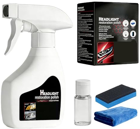 Headlight Restoration Kit, 2026 New Headlight Cleaning and Polishing Spray, Multifunctional Headlight Oxidation Remover Spray for Vehicle Maintenance (White)