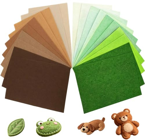 Kinesgsg 20 st kreativ fritidsfilt, 20 x 30 cm filttyg, 1 mm tjock färgfilt, för kreativ fritid, sömnad, lapptäcke, hantverk, DIY och dekoration