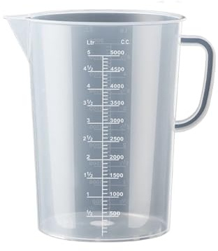 Jarra medidora 5 vasos medidores de plástico transparente for laboratorio, jarra graduada for líquidos, for cocina, repostería, báscula medición(Color 15)