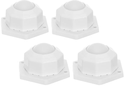 Amosfun Lot de 4 Petites Roulettes Adhésives pour Meubles en Plastique et Nylon, Rotation 360° Silencieuse, Solide, pour Appareils Cuisine et Boîtes de Rangement