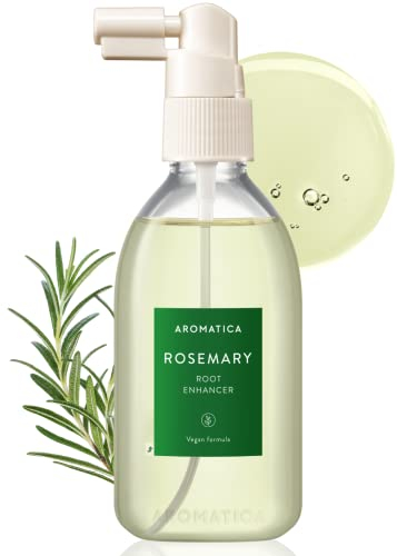 AROMATICA Root Enhancer Rosemary water spray for hair growth – Flaky & Itchy & Dry Scalp Treatment – Hair Oil for Scalp Exfoliator & Detox – Free from Sulfate, Silicone, and Paraben (100ml)