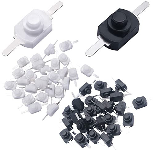 VISSQH 40pcs interruttore pulsante, Pulsante Interruttore Autobloccante,DC 30V 1A Mini Pulsanti per Torcia elettrica Fai da Te