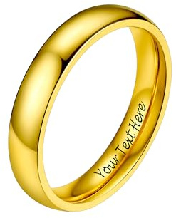PROSTEEL Simpel Bandring 2mm/4mm/6mm/8mm breit Herren Damen personalisiert Trauring Ehering Edelstahl/18k vergoldet Finger Ring Modeschmuck Accessoire für Hochzeit Geburtstag, Ringgrößen 54-67