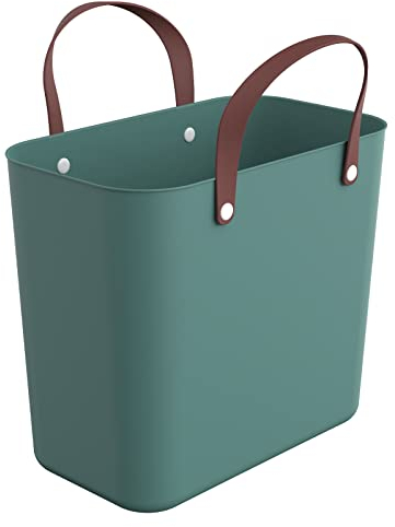 Rotho Albula Einkaufskorb 25l, Kunststoff (PP recycelt), grün, 25l (40.0 x 23.5 x 34.0 cm)
