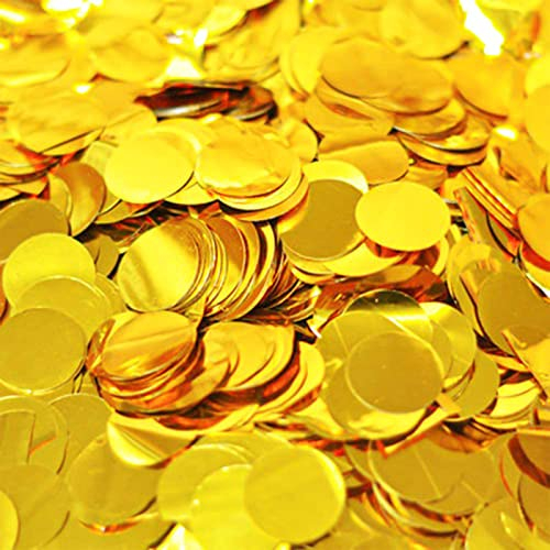 luckaide Konfetti, 50g/6000 Stück konfetti in Gold Rund, Glanzvolle Dekoration für Confetti Geburtstag, Hochzeit oder andere feierliche Partys
