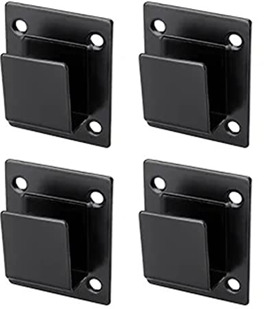 JruiZhp Heavy Duty Wall Hook Hanger 4Pcs Steel Heavy Duty Shelf Bracket Upper Wall Square Pipe Bracket-Upper Wall Cross Beam Shelf- for Furniture Wood Cabinets Shelves (Black)