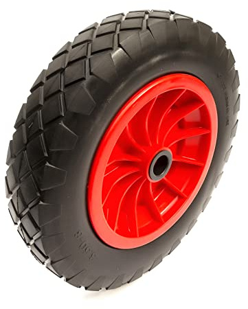 14 Inch Solid Wheel & PU Tyre 3.50-8 Flat Free Puncture Proof 1 / 25.4mm Bore Bush 75mm Hub Wheelbarrow Barrow