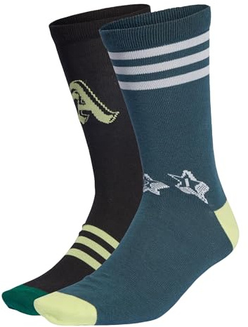 adidas nd Love Crew 3 Pairs, Socks Unisex niños, Verde (Collegiate Green/Black/Arctic Night), 37-39 EU