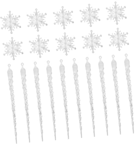 jojofuny 6stücke Weihnachtsbaumschmuck Eiszapfen Anhänger Winter Dekoration Schneeflocken Zum Aufhängen Am Baum Künstliche Eiszapfen-Dekorationen