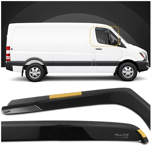 HEKO - Kompatibel mit Mercedes Sprinter W906 2007-2018 Seitenscheiben-Windabweiser; Vorne; 2 Stk.; Regenabweiser, Windabweiser, Getönt, Stromlinienförmig; Einfache Montage; Schutz vor Wind und Regen