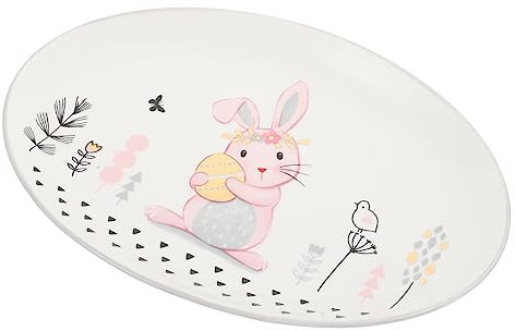 Ciieeo Adorable Rabbit Pattern Plate Chinese Style Dessert Serving Platter for Garden Parties