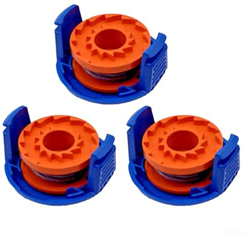 Donkivvy 3 Pcs Trimmer Spool Line with Spool Cover for MacAllister MGTP18Li | Replacement Spool Line Compatible with MacAllister MGTP18Li 1.5mm 1x2.5m Grass Trimmers