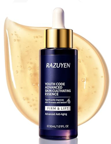 RAZUYEN Siero Viso, Trattamento Anti-Età per la Comparsa delle Rughe – Azione Idratante e Rassodante Serum con Collagene e Multi Peptide, Siero Viso Antirughe, 30ml