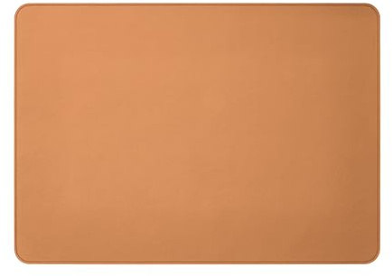 Eglooh - Oceano - Schreibtischunterlage echtem Leder Hell Braun cm 50x35 - Handwerkliche Nähte und abgerundeten Kanten - Made in Italy