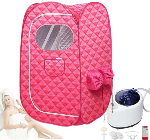 2 Person Sauna Tent with Steamer, Indoor Sauna Box, Portable Sauna Steam Tent Full Size Home Sauna Steam Room with Remote Control for Therapy Detox Slimming Spa