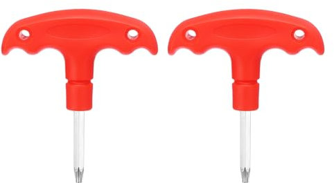 sourcing map 2pcs Golf Spike Wrench Tool T20 Golf Torque Wrench Stainless Steel Golf Head Adjustment Tool Golf Driver Torque Tool with Plastic Handle for Golf Club Driver Shaft Adapter, Red