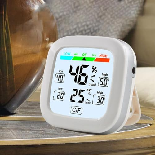 Hygrometer Indoor Thermometer, Color Screen Indoor Temperature And Humidity Meter With Magnet Adsorption, For Home Greenhouse