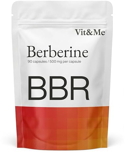 Berberine Supplement 90 Capsules, Flexible Dosage 500mg - 1000mg - 1500mg | 98% Pure Berberine HCL Clean High Strength | Blood Sugar Support, AMPK Metabolism, Heart & Gut Health, Vegan Non-GMO Vit&Me