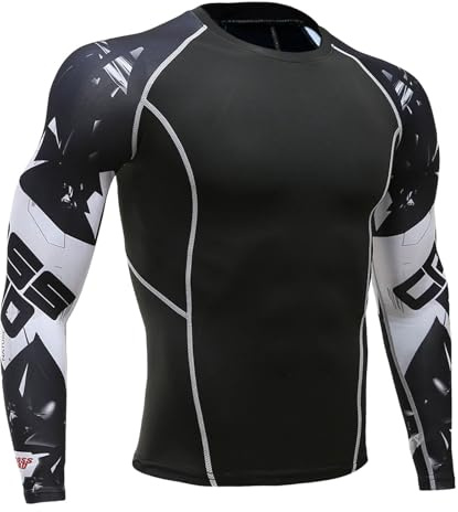 Rashguard - Maglietta da uomo, a maniche lunghe, per surf, outdoor, in neoprene, traspirante, protezione solare, a compressione, Bianco #5., M