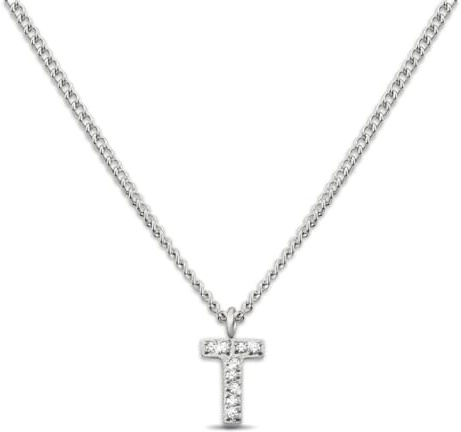 GD GOOD.designs EST. 2015-kedja, guldbokstav för kvinnor I 18K guldpläterat halsband med zirkoniainitialer I gyllene rostfritt stål-bokstavskedja, Rostfritt stål, Kubisk zirkonia