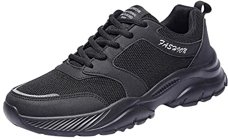 Scarpe da ginnastica da uomo alla moda, modello stagionale, leggere, antiscivolo, fondo piatto, comode, scarpe da ginnastica ornamentali per uomo, Nero , 8.5 UK 3X-Narrow