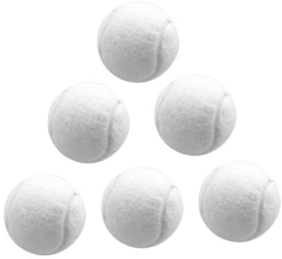 KiBcsLic 6 Pelotas de Tenis para Ejercicio y Diversión al Aire Libre, Blanco