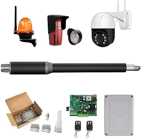 Apricancello, Apriporta automatico a battente singolo - 10 piedi di lunghezza 450 libbre Apriporta con serratura elettrica con controllo Wi-Fi solare(Oranje)