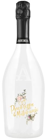 BRANDGIFT.IT Bottiglia Personalizzata Matrimonio Astoria Spumante Brut 75 ml Perlage Fine Persistente Sapore Fitto Ed Equilibrato Bottiglia Prosecco Personalizzata Matrimonio Per Brindisi Originali