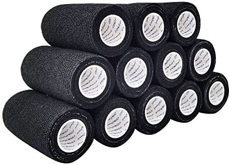 COMOmed selbstklebender verband elastische binde handgelenk bandage pflaster rolle Dog Bandagen Tierische Bandagen Schwarz 10 cm X 12 Bände