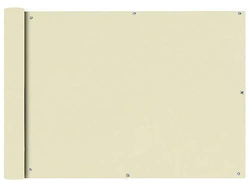 vidaXL Balkonsichtschutz Oxfordgewebe 75x600 cm Creme