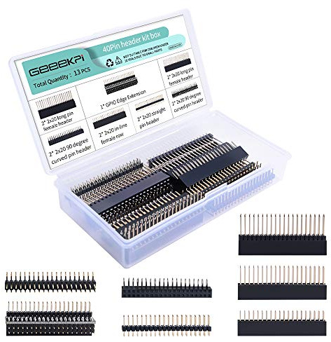 GeeekPi 2x20 40 Pin Stacking Female Header Kit für Raspberry Pi 5/4 / 3B+ / 3B / 2B / B+ / Zero (Zero W) / Zero 2 W (7 Varianten), GPIO Stacking Header/Extender