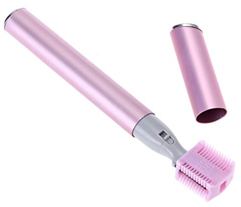 Elektrischer Augenbrauentrimmer, Rosa, Aluminium Abs, für Damen | Mikrofeines Trimmen, Schmerzarm für Körper und Gesichtshaare, mit Kammaufsatz
