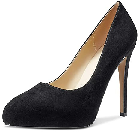 NobleOnly Escarpins Plateforme Femme Doublure en Cuir Aiguilles 12CM High Heels