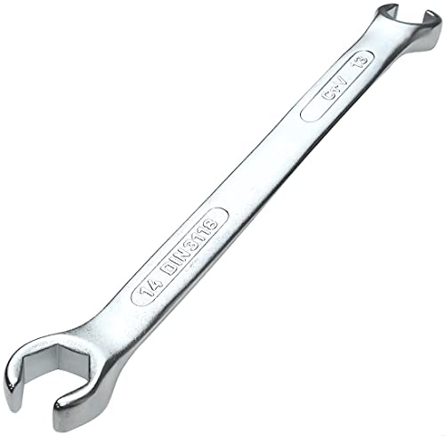 AERZETIX - C51134 - Clé plate ouverte pour tuyau de frein 13x14mm - clé à tuyauter - en acier CR-V - DIN 3118 - couleur argent