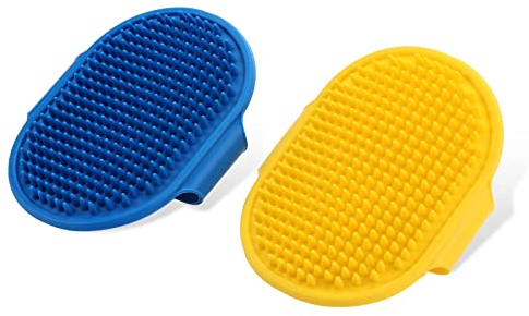 Molain 2 Stück Hund Katze Bade bürste Kamm, hunde waschbürste Silikon Gummi Hunde pflege bürste Silikon Welpen Massage Pinsel Haar Fell Reinigungs bürste