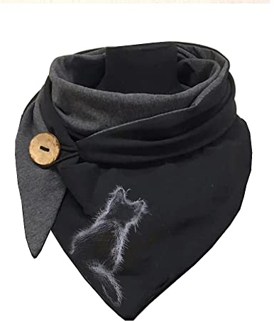 Hiseng Damen Schals Groß Dreieck Winter Dreieckstuch Warmer Button Lieblingsschal Scarf Fransen Knopf Karoschal Poncho Soft Wrap Lange Stola Fransen Poncho