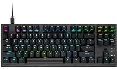 Corsair K60 PRO TKL Tastiera da gioco con interruttore lineare ottico meccanico OPX cablata con frequenza di polling 8000Hz - nero