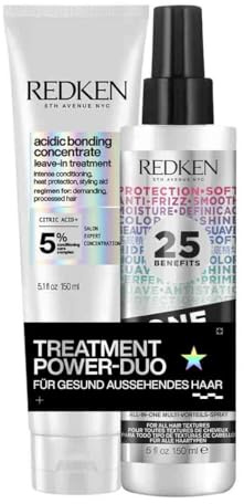 Redken Pflegeset mit Acidic Bonding Concentrate Leave-In Treatment mit intensivem Schutz vor Farbverlust & Feuchtigkeitsspendendes One United Multi-Benefit-Treatment