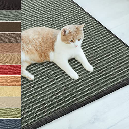Floordirekt Sisal Fußmatte Teppich Vorleger Kratzteppich Katzenmöbel Kratzmatte Sisalmatte, widerstandsfähig & in vielen Farben und Größen erhältlich (100 x 200 cm, Grau)