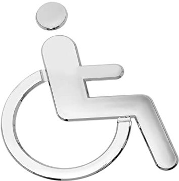 Mobestech Wheelchair Disabled Restroom Sign Lightweight Durable Accessible Toilet Safety Signboard 7.9 X 5.9 Inches Easy Installation for Public and Private Facilities