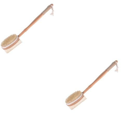 FRCOLOR 2stücke Holzbürste Für Doppelseitige Massagebürste Mit Naturborsten Rutschfest Peelen Und Reinigen Der Haut Natürlich Für Körperpflege Und Wellness