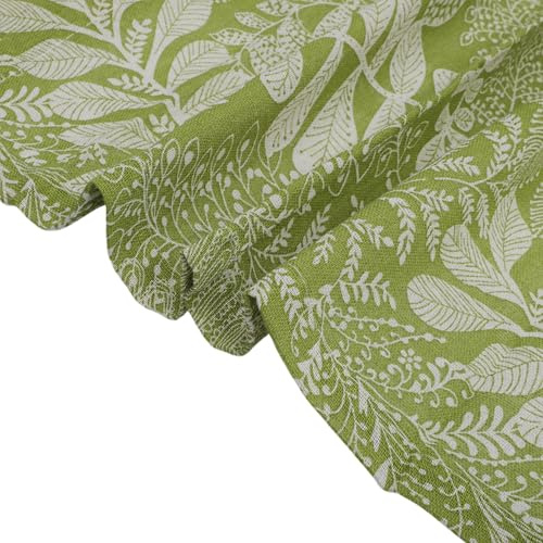 CAPASTEC 2 Rideaux Occultants, Rideaux De Fenêtre Courts, Rideaux en Coton Et Lin pour Petites Fenêtres Cuisine Salle De Bain Salon, 90X60 Cm, Vert