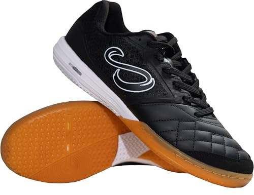SENDA Ushuaia Club 2.0 Indoor Soccer, Court, and Futsal Shoes, Men's Size 10.5 / Women's Size 11.5, Black/White