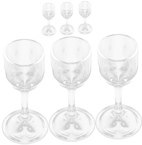 Cabilock 6 Piezas Copa de Vino Claro Mini Copas de Vino Transparentes Vasos Pequeños para Guardar para Uso Casa o Restaurante